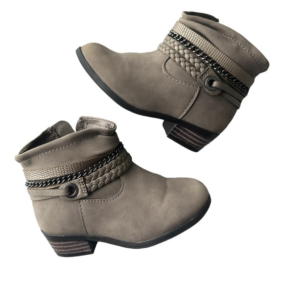 Wonder Nation toddler size 7 beige ankle boots zip-up sides - Picture 1 of 9